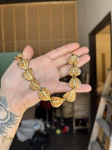Seltener Fund* Vintage Coro Orange/Gold Herbst Blatt Strass Halskette - Bild 1 von 8