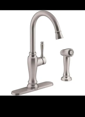 KOHLER Arsdale Kitchen Faucet w/ Swing Spout and Sidespray in Vibrant Stainless - Image 1 of 4