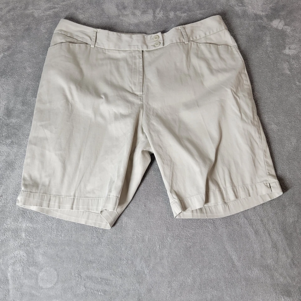 George Womens Shorts 18 Plus Beige Zip Fly London Fit Lightweight Casual Pockets - Image 1 of 4