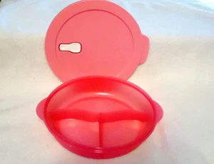 Tupperware Crystalwave Microwave Safe 6-cup Divided Dish Large 11" Guava New - Picture 1 of 1