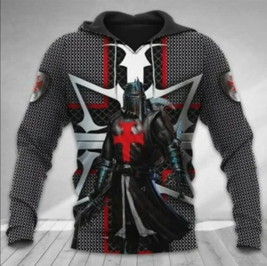 Black Knight Knights Templar Warrior 3D All Over Print Hoodie Mother Day Gift US - Picture 1 of 3