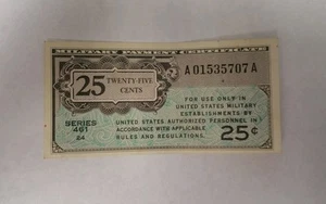 1946 25 cent United States Military Payment Certificate #M3 - Picture 1 of 2