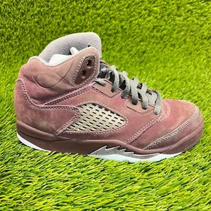 Nike Air Jordan 5 Retro Kids Boys Size 1Y Burgundy Gray Athletic Shoes Sneakers - Picture 1 of 11