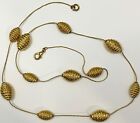 1960's Mid Century 18k Finish Honeycomb Necklace Gold Plated 30 Inches 