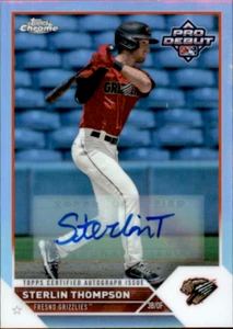 2023 TOPPS PRO DEBUT CHROME REFRACTOR Sterlin Thompson  AUTO 59/99 - Picture 1 of 2