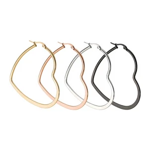 4 Paar Love Herz Form Edelstahl hypoallergene Ohrringe 30 mm-60 mm - Bild 1 von 11