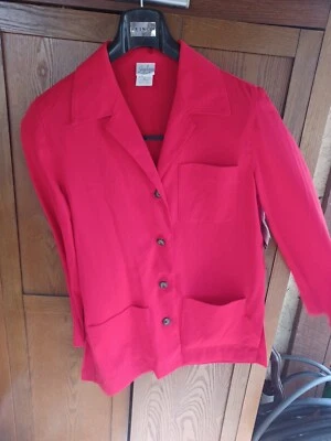 JACLYN SMITH Clásico Rojo Carrera Blazer Chaqueta Abrigo Top Nuevo con Etiquetas.  Talla 8 Foto 1 de 4