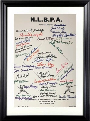 Negro League (N.L.B.P.A) Signed 1990 Reunion 11x17 Poster Sheet 43 Sigs- Beckett - Image 1 of 2