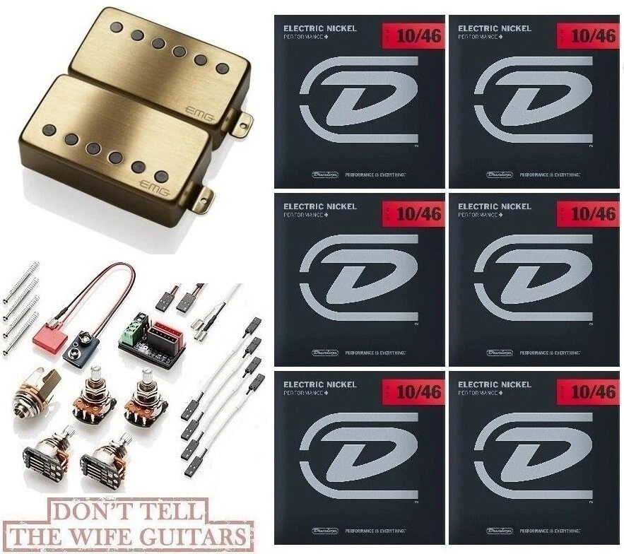 JUEGO DE OLLAS CORTAS ESPACIADAS EMG F JH JAMES HETFIELD ORO CEPILLADO FLOYD (JUEGO DE 6 CUERDAS) Foto 1 de 1