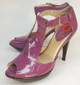 Cole Haan Womens Shoes Alegra Heels US 6 B Purple Patent Leather Party 2440 - Picture 1 of 9