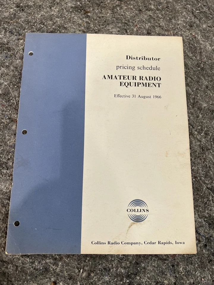 Каталог цен на любительское радиооборудование Collins 1966 S-Line - Изображение 1 из 1