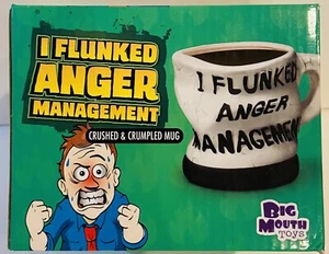 I Flunked Anger Management Crushed Crumpled Mug 16oz Ceramic Novelty Gag Gift - Picture 1 of 10