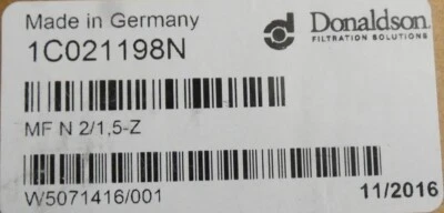 Donaldson Elemento filtrante MF N 2/1,5-Z; 1C021198N