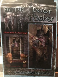 Halloween Plastic Zombie Giant Door Poster - measures 3 feet wide X 6 feet high - Picture 1 of 11