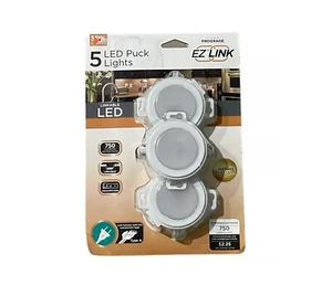 ULTRA PROGRADE Linkable Plug-in LED White Puck Light with High/Low Switch 5-Pack - Picture 1 of 2