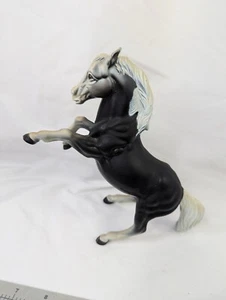 Vintage Standing Black Horse Stallion 8 Inch Hong Kong Hollow Plastic - Picture 1 of 12