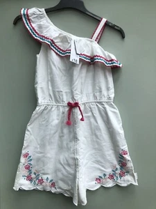 George Girls Playsuit Age 12-13 Years 100% Cotton White Embroidered Lined NEW - Picture 1 of 8