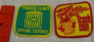 * VINTAGE SET - Pennsylvania - Trash Can CLAN Litter Patches - 1984 & 85 unused - Picture 1 of 1