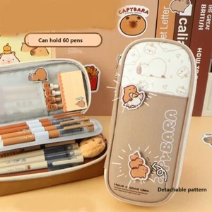 Zipper Capybara Pen Bag Large Capacity Cartoon Pencil Pouch Girl Gifts - Picture 1 of 10