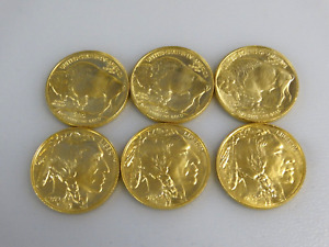 Lot of 6 Gold 2024 American buffalo 1 Troy oz Bullion $50 US Mint Coins