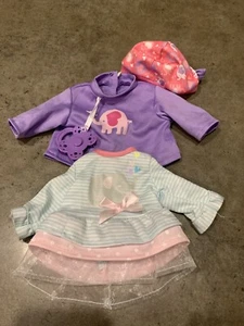 16 Zoll Puppenkleidung Kleid hellgrün Streifen gepunktet und lila Shirt Hut Pacif - Bild 1 von 5