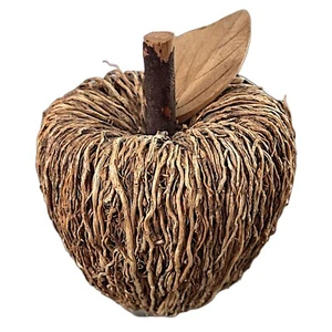 Madera de vid de romero decoración de manzana hoja tallada 5" granja primitiva - Imagen 1 de 5