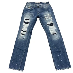 GUESS Los Angeles SLIM STRAIGHT Fit Low Rise Distressed Wash 30 EUC - Picture 1 of 12