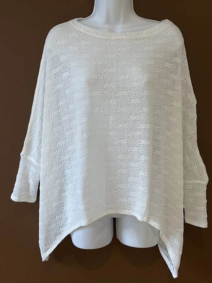 Nally & Millie 女式小号白色休闲针织套衫长袖毛衣 — 第 1/2 张图片