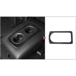 For Dodge Ram 1500 2009-2012 Carbon Fiber Rear Armrest Cup Holder Frame Trim 1X - Picture 1 of 9