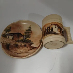 Chilean Hand Painted Countryscape Decorative Plate 5.5” and mug - Picture 1 of 13