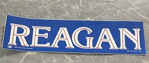 Vintage 1980s Ronald Reagan Campaign Bumper Sticker Republican Party President - Picture 1 of 4