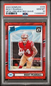 Ricky Pearsall 2024 Donruss Fútbol Óptico Clasificado Novato Onda Roja Vista Previa PSA 10 - Imagen 1 de 2
