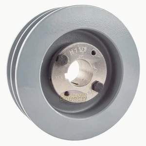 Courroie poulie double rainure fonte 5,5" section B 5L avec douille de poulie 1-1/8" - Photo 1/6