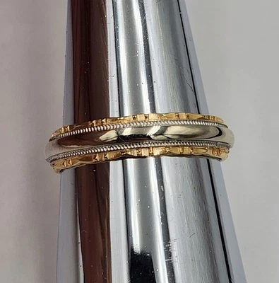 14k Two-Toned Gold Men's Wedding Band, Size 12.75 - Image 1 of 4