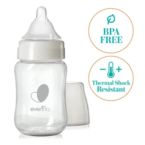 Evenflo Balance Wide-Neck Glass Anti-Colic Baby Bottles  - 6oz (3 Pack) ~NEW~ - Picture 1 of 5