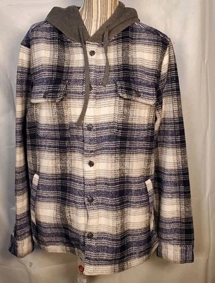 Chaqueta Abrigo Sudadera con Capucha Bandera e Himno a Cuadros a Rayas Para Mujer Azul Medio Gris Foto 1 de 4