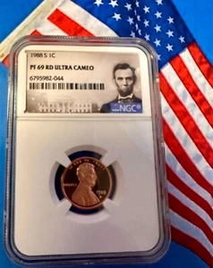 PF69 RD UCAM 1988-S Lincoln Memorial Cent NGC Special Label - Picture 1 of 3