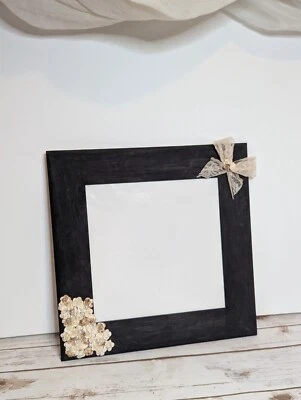 Handmade Wood Photo Frame, Vintage-Style Black Picture Frame Home Decor - Image 1 of 4