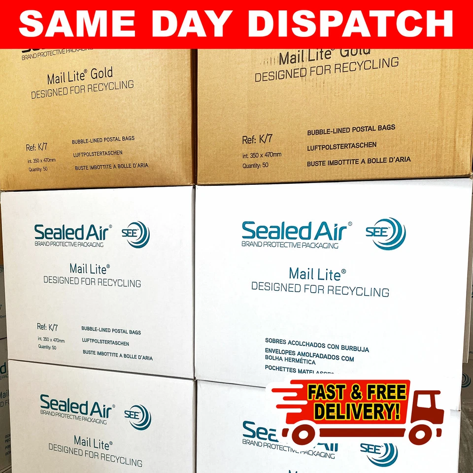 PADDED BUBBLE ENVELOPES BAGS GOLD & WHITE MAIL LITE - HIGH QUALITY MAILERS