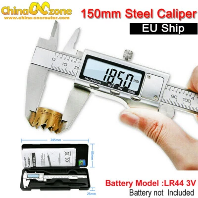CHINACNCZONE Stainless Steel 150mm 6inch Vernier Caliper Digital Caliper Measure Tool EU Ship