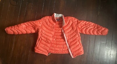 Girls Orange Lands End Puffer Coat Size L - Image 1 of 4