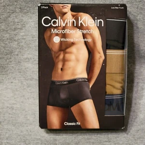 Calvin Klein Low Rise Trunks Microfiber Stretch Men's Large Underwear 3pk - Picture 1 of 3