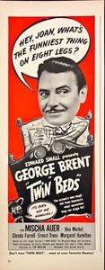 1942 Edward Small Presents George Brent in Twin Beds Movie Vintage Print Ad - Picture 1 of 6