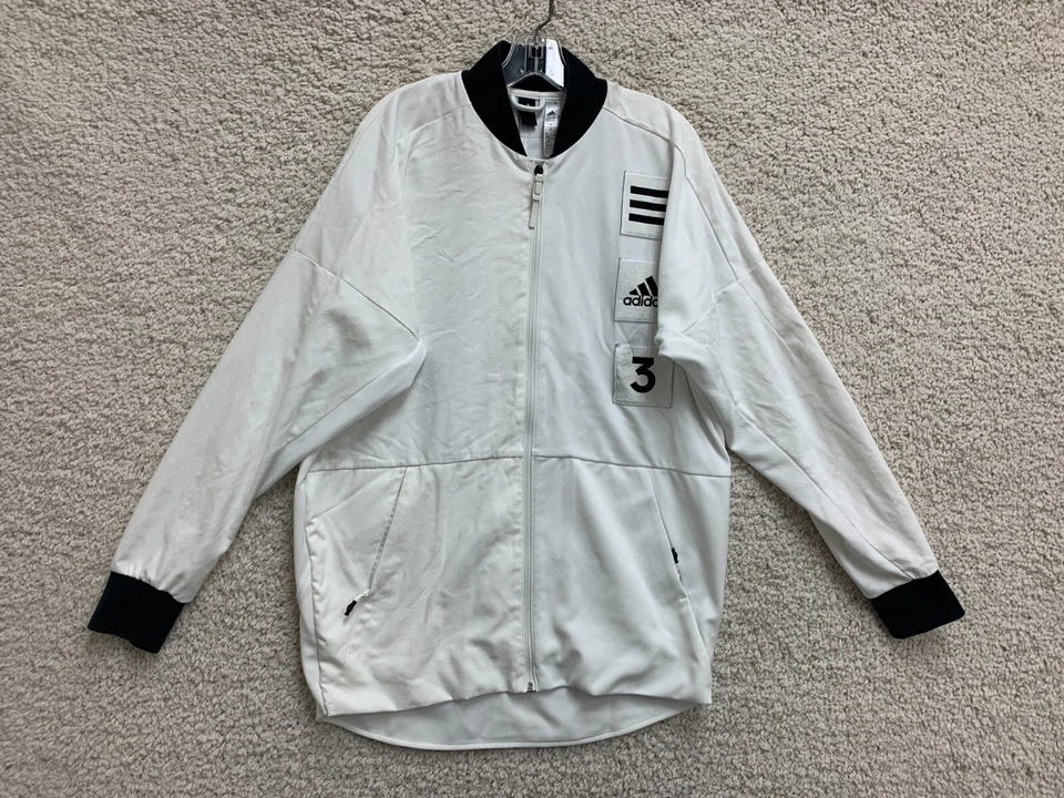 Chaqueta Universitaria Adidas Y-3 Yeezy Chance the Rapper Colaboración Grande Blanca Cremallera Para Hombres Foto 1 de 4