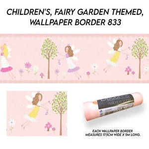 Children's, Fairy Garden Themed, Wallpaper Border 833 (17.5cm wide x 5m long) - Picture 1 of 7