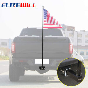 Flag Pole for Trucks Trailer Hitch Holder Mounts to 2" Hitch Receivers Kit