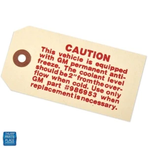 1953-1964 Impala Bel Air 1962-1964 Nova Chevy II Antifreeze Caution Tag DC0416 - Picture 1 of 2
