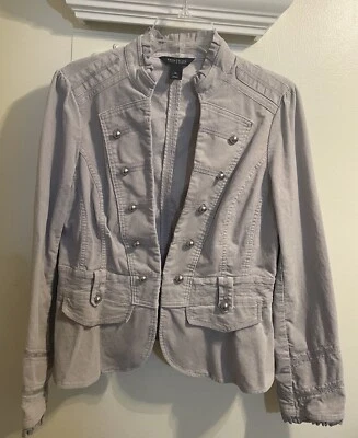 White House Black Market Corduroy Grey Jacket Size 12 - Image 1 of 4