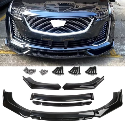 For Cadillac XT4 XT5 Glossy Black Front Bumper Lip Spoiler Splitters Body Kit Foto 1 de 4