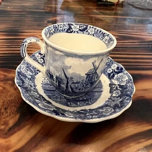 Palissy Pottery England Cup & Saucer Thames River Scenes - Picture 1 of 7